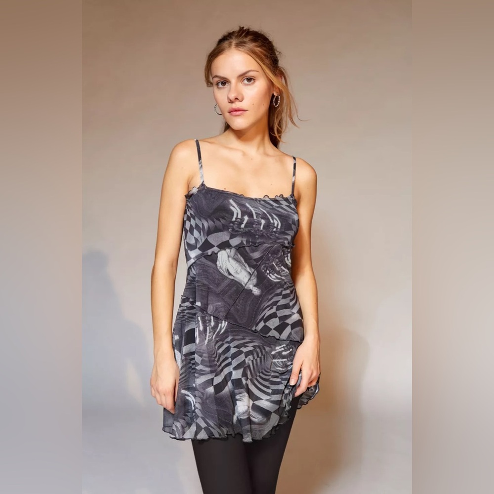 Urban Outfitters Moxie Mesh Mini Slip Dress